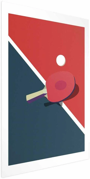 Artgeist Plakatas - Table Tennis - Ball and Racket on a Table