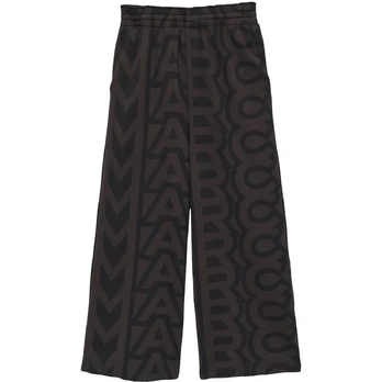 Sportinės kelnės moterims, Juoda, Monogram oversize sweatpants