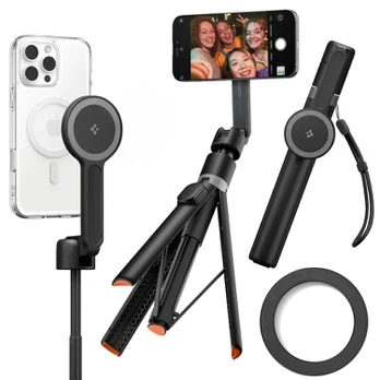 Dėklas Spigen Selfie Stick MagSafe+ Tripod, juodas