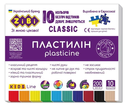 Plastilinas Zibi Classic Kids Line, 10 spalv.