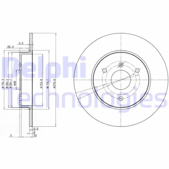Stabdžių diskas DELPHI BG3526
