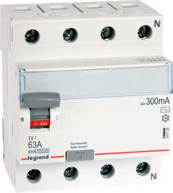 Legrand RCD 4P 63A 0.3A tipo AC P304 - 411729