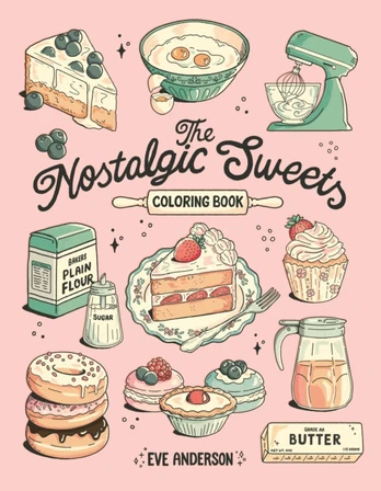 Nostalgic Sweets Coloring Book
