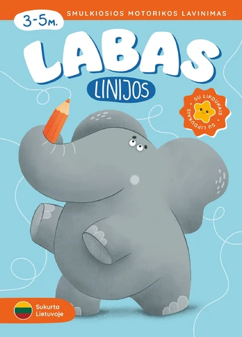 Užduočių knygelė su lipdukais Labas linijos