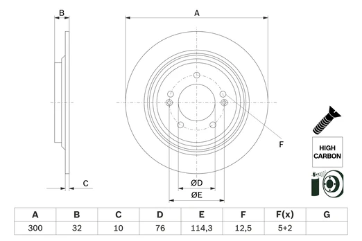BOSCH 0 986 479 H01 Brake Disc