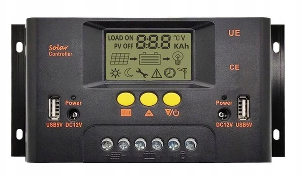 30a saulės įkrovimo reguliatorius akumuliatoriams 2xusb 12v 24v geras