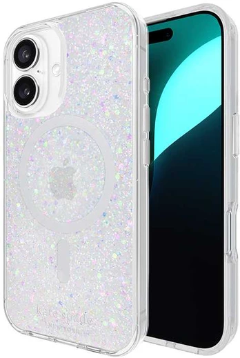 Kate Spade New York Protective MagSafe – dėklas, skirtas iPhone 16 (Chunky Glitter)