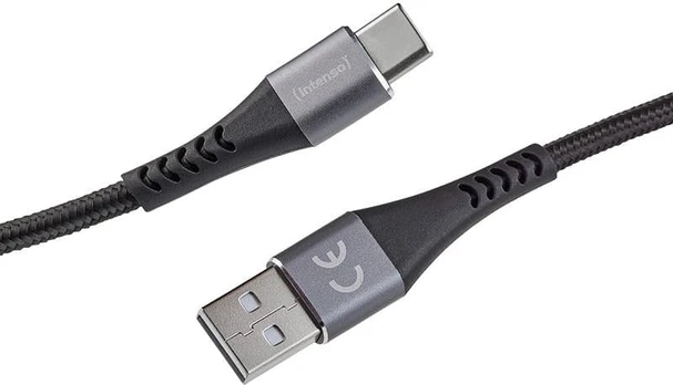 Intenso A315C USB-C charging/data cable, 1.5m, fast charging iki 60 watts, juodas