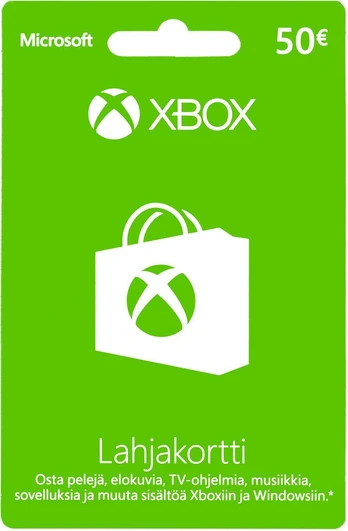 Microsoft Xbox / Windows dovanų kortelė 50 eurų, aktyvinimo kortelė