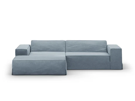 Modular Left Corner Sofa, "Jodie", 3 Seats, 224x166x70, Muted Blue