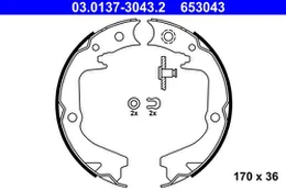 ATE 03.0137-3043.2 Brake shoe set kaina