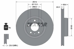 TEXTAR 92132205 Brake Disc kaina