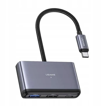 Usams Hub 5in1 adapteris Usb 2.0/usb 3.0/usb-c/tf/sd pilkas