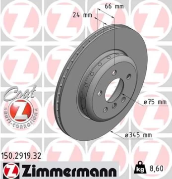 Stabdžių diskas ZIMMERMANN 150.2919.32