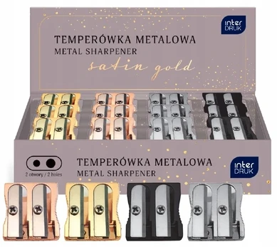 Dviguba metalinė drožtuvė Interdruk Satin Gold