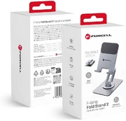 Forcell F-GRIP Fold Stand 2 360 desk holder pilkas kaina