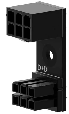 Adapteris Singularity Computers 6-Pin PCIe 180 Grad Adapter D+D, juoda