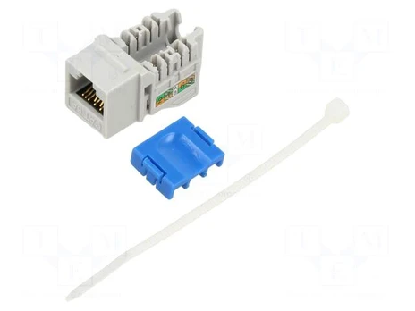 RJ45 module | Keystone | grey | IEEE 802.3at | on cable | Cat 6a | 8p8c