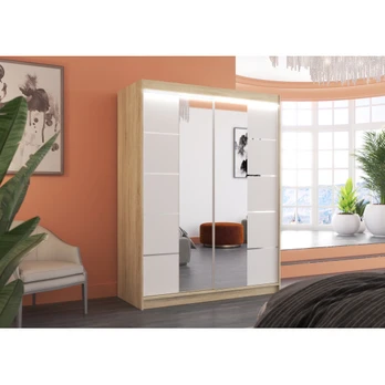 Sliding wardrobe with mirror and lighting LED NORDIC 150