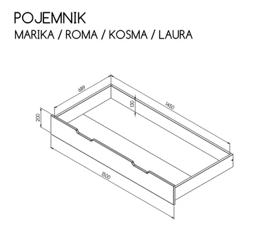 Lovos daiktadėžė, pušis su riešuto atspalviu