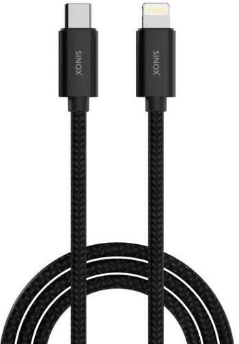 Sinox PRO USB C til Lightning magnetisk kabelis. 1m. Sort