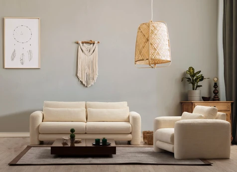 Trivietė sofa Lily Beige-3 Smėlio spalvos