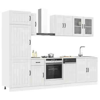 Virtuvinių spintelių komplektas, 8 dalių, Lucca, balta