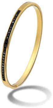 Emily Westwood Solid bracelet with juodas crystals Vera EWB250394G