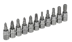 PH+PZ+HEX antgalių rinkinys 1/4" 11 vnt.