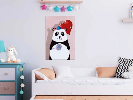 Artgeist Paveikslas - Panda with a Balloon (1 Part) Vertical