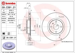 BREMBO 09.C391.21 Brake Disc kaina
