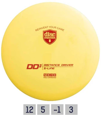 Diskgolfo diskas Distance Driver S-LINE DD3 Geltona