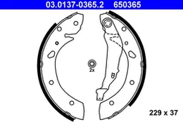 ATE 03.0137-0365.2 Brake shoe set kaina