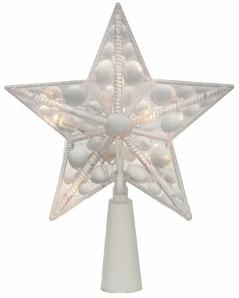 Eglės viršūnė LED Žvaigždė, balta, 16 cm, plastikas
