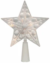 Eglės viršūnė LED Žvaigždė, balta, 16 cm, plastikas kaina
