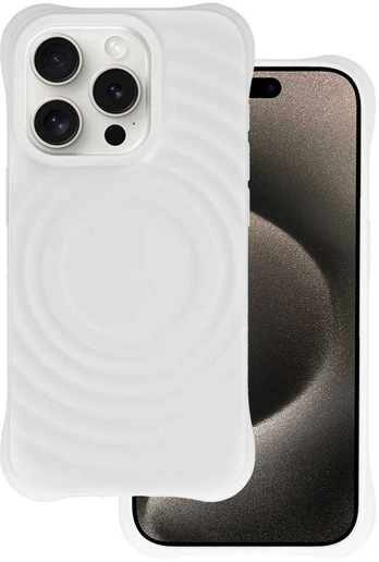 Tel Protect Wave Magsafe dėklas skirtas Apple iPhone 15 Pro Max baltos spalvos