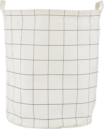 House Doctor - Squares Laundry Bag - H50 cm - Black/White
