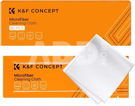 K&F Concept K&F 80pcs* Microfiber Cleaning cloth Kit, 15*15cm, White, Dry, in vacuum