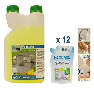 Ecomix Floor Lemon Kvapnus grindų ploviklis, 12 vnt