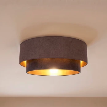 Lubų šviestuvas „Boho“, rudas/auksinis, Ø 60 cm, audinys, E27