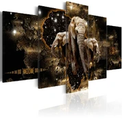 Artgeist Paveikslas - Brown Elephants (5 Parts) Wide kaina