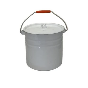 Emaliuotas buitinis kibiras su dangteliu, 12 litrų