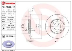 Stabdžių diskas BREMBO 08.5334.11 kaina