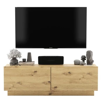 TV spintelė Meble Lindner 120 cm ąžuolas artisan matinis, cokolis