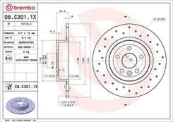 Stabdžių diskas BREMBO 08.C301.1X