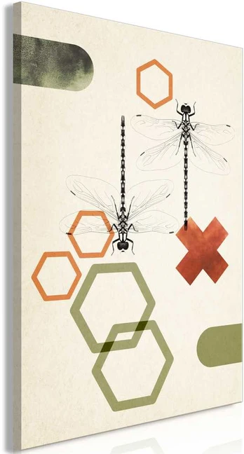 Artgeist Paveikslas - Dragonflies and Geometry (1 Part) Vertical