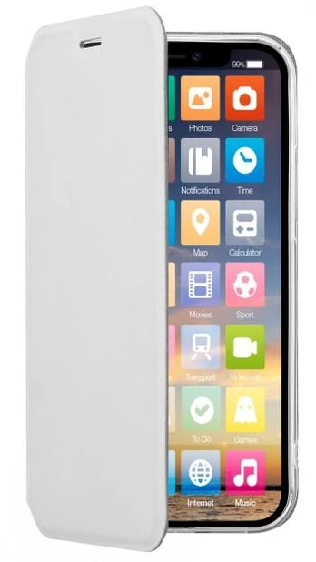 Dėklas SCREENOR CLEVER GALAXY A12 Baltas