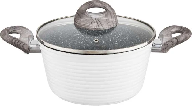Puodas su powłoką Qualum Basic Stone Edition Wavy 24 cm AMBITION
