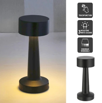 Stalinis LED šviestuvas (Juodas, pakraunamas, 21 cm)