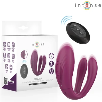 Intense Sandra Dual Action Tapping & Vibration Clamp, Remote Control, Pink